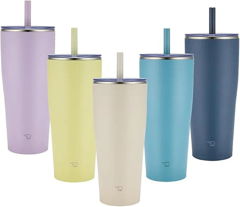 Zojirushi SX-HA89H-AM Stainless Tumbler with Straw 30 ounces Navy Blue